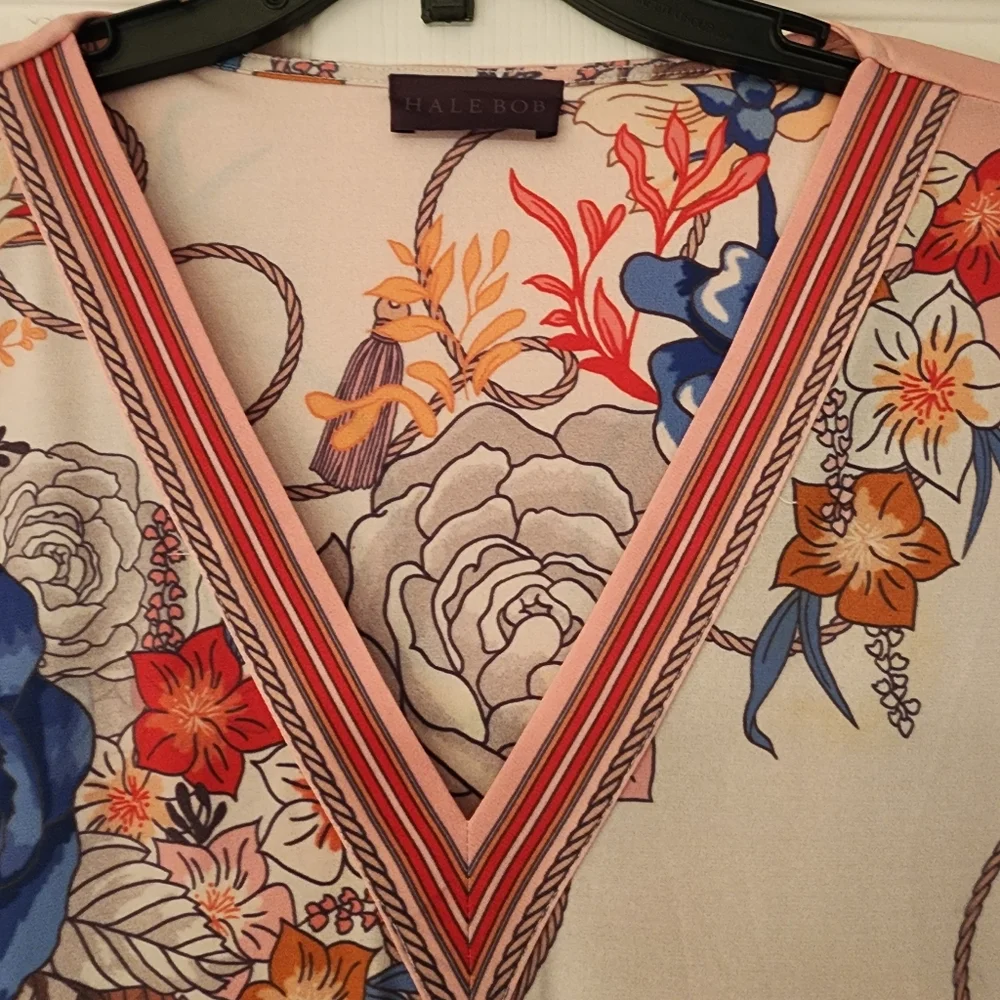 HALE BOB Floral Printed Vneck Lightweight Midi Dress Size Small - Picture 6 of 10